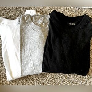Set of 3 Aerie Oversized Long Sleeve Boyfriend T (black, gray, white) XXL NWOT